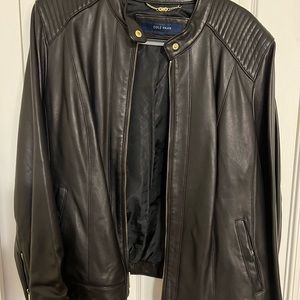 Women’s Lamb Skin Leather Cole Haan Racer Jacket in XXL